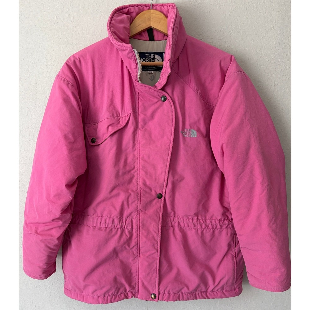 The North Face Vintage Pink Insulated Ski Jacket 14 Made USA Puffer Barbiecore